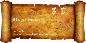 Blaga Donald névjegykártya